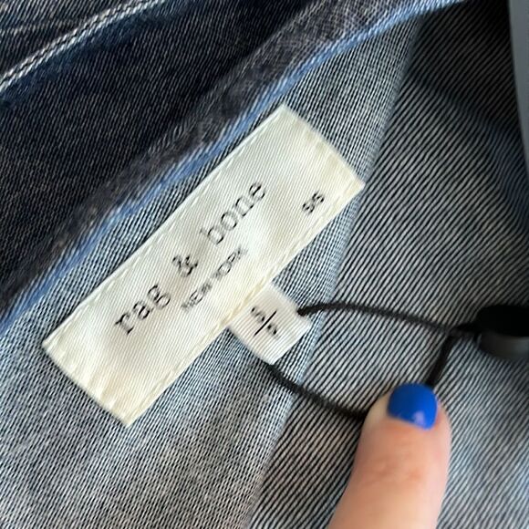 NWT RAG & BONE Tie-back denim mini dress - size Small - Picture 7 of 7